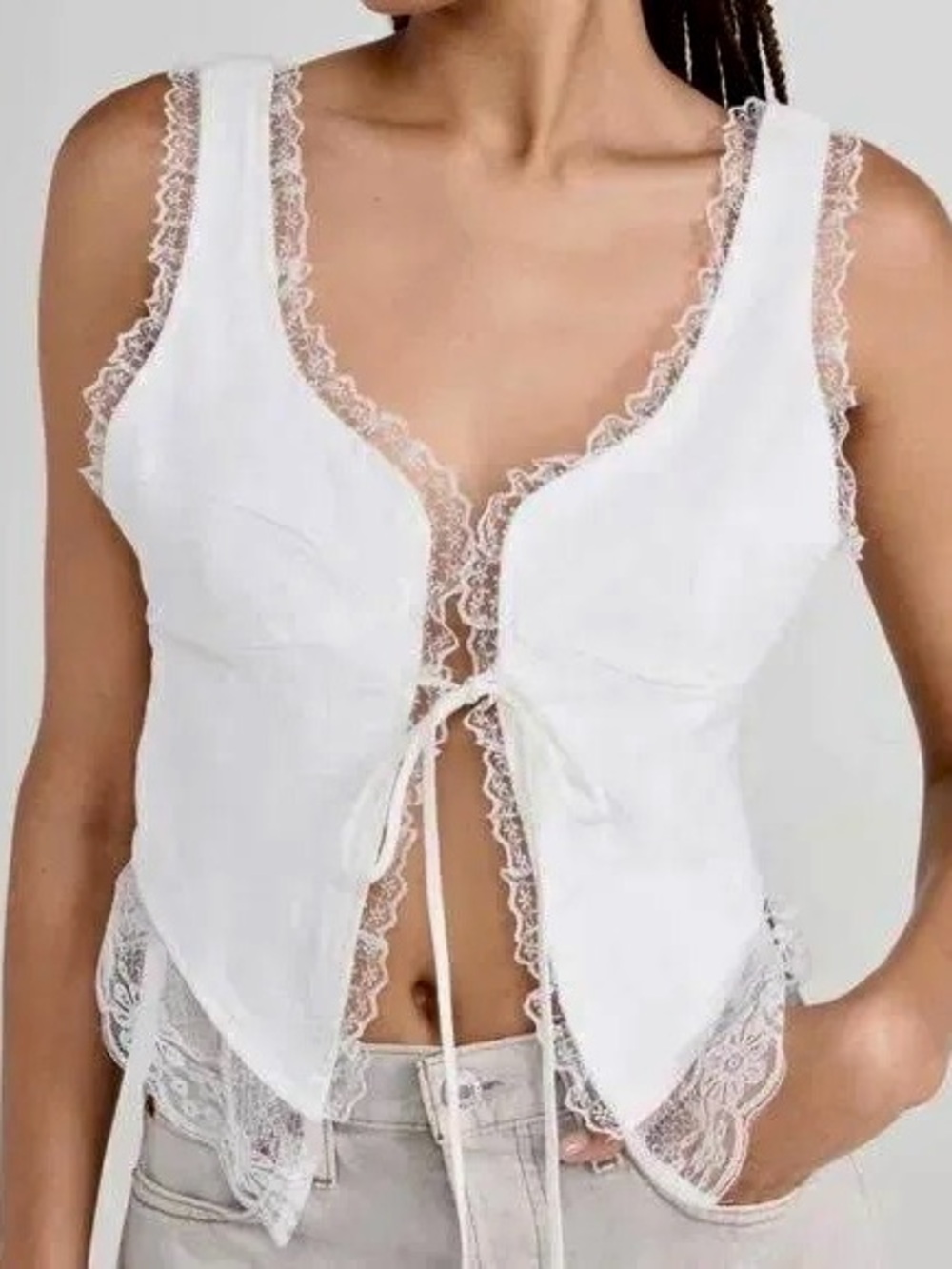 NWT Micas Lace-Trim Bustier Top